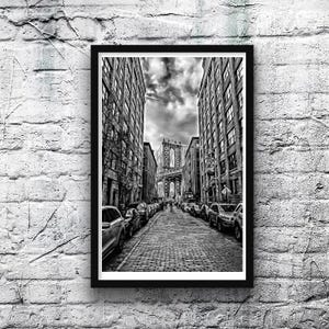 George Washington Bridge, New York City Black and White Digital Art Print wall art home decor