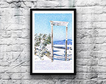 Jay Peak, Vermont Face Chutes Trail Sign Digital Art Print 5x7 8x10 11x14 Wall Art Ski Decor Home Decor