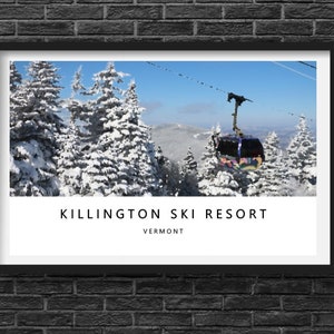 Skiing Ski Decor Vermont Killington Ski Resort, Vermont 11x17 Digital Art Print Poster