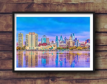 Philadelphia, Pennsylvania  Skyline Digital Art Print 5x7, 8x10, 11,14, 12x18, 13x19, 16x20