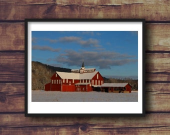 Farmhouse Rustic Decor Benton, Pennsylvania Red Barn Fine Art Photography Print 8x10 11x14