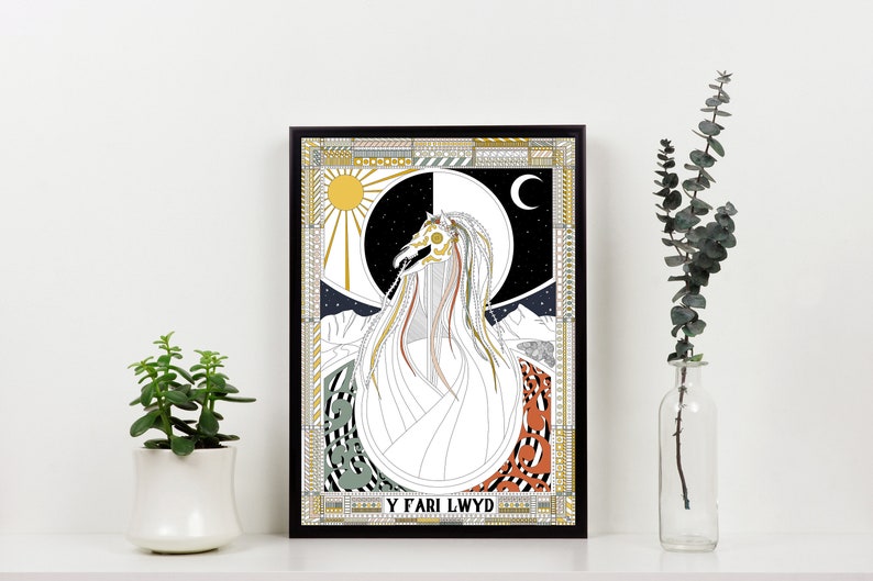 MARI LWYD Y Fari Lwyd Efa Lois Print Welsh Spooky Folklore History Print Cymraeg image 1