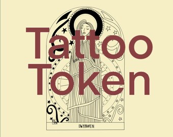 TATTOO TOKEN Santes Dwynwen St Dwynwen - Efa Lois Tattoo Token | Efa Lois | Welsh Saints Saint Tatŵ Cymraeg
