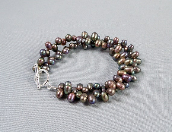 Sterling Silver 9 inch Freshwater Pearl Cluster on 2mm Bead Chain Anklet