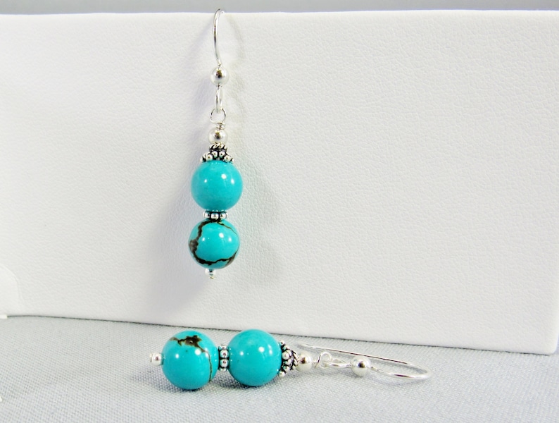 VS Sterling and Turquoise 7 Point Dangle Earrings main image 0