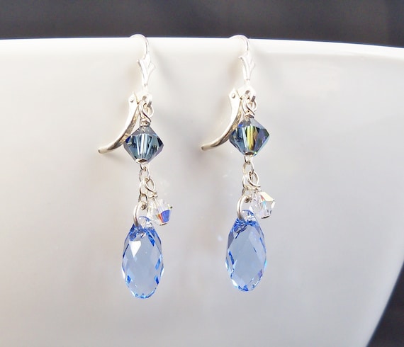 Yvette Blue Crystal Earrings