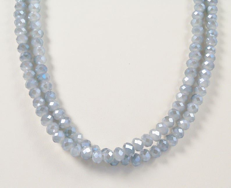 Long Crystal Bead Necklace Extra Long Triple Wrap Etsy