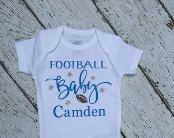 Football Baby Personalized Outfit, Baby Personalized Football Outfit, Personalized Baby Football Outfit, Football Personalized Baby Outfit