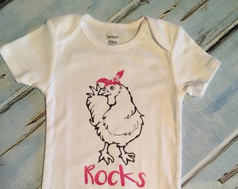 Free Range Chicken Baby Bodysuit & Toddler T-Shirt - Cute Farm Animal Outfit For Boys & Girls