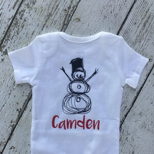 Personalized Snowman Baby Outfit, Snowman Baby Outfit Personalized, Baby Outfit Personalized Snowman, Baby Boy Girl Snowman Outfit Gift