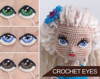 Crochet Eyes Pattern - Doll eyes (English PDF), photo tutorial, instant download