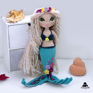 Mermaid Crochet Doll Princess Pattern, One Piece Amigurumi Crochet Doll Pattern, English Crochet Pattern PDF, Crochet Gift Pattern