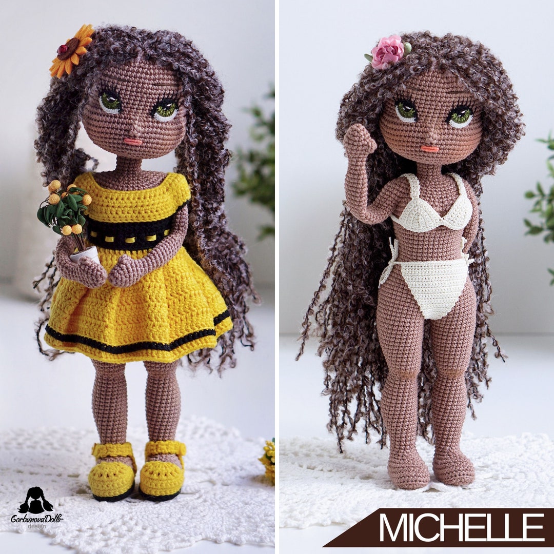Crochet Doll Pattern With Clothes Emily, Amigurumi Doll Pattern 12 Inch,  One Piece Doll Base Pattern, English Crochet PDF 