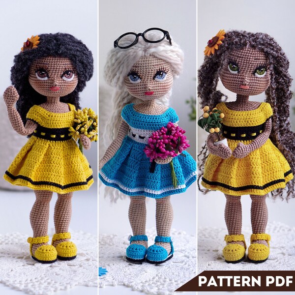Doll Crochet Pattern Amigurumi, Doll Making Tutorial, Crochet Doll Clothes Pattern, Crochet Gift Pattern, 12 Inch Doll Pattern, English PDF
