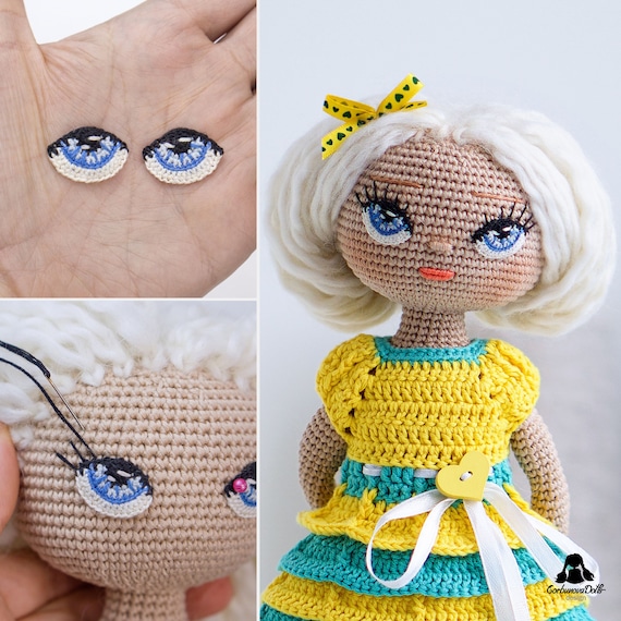 Crochet Eyes Pattern Doll Eyes english PDF, Photo Tutorial