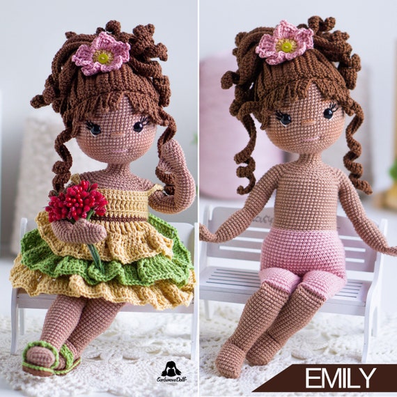 Crochet Doll Pattern With Clothes Emily, Amigurumi Doll Pattern 12