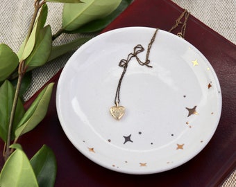 Starry Ceramic and Gold Trinket Dish