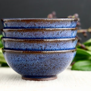 Set of 4 Tiny Opal Blue Bowls