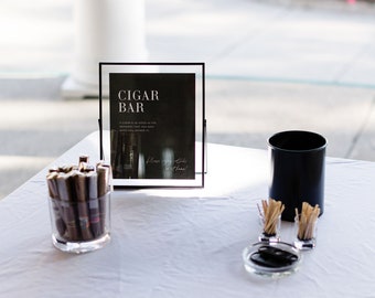 Modern + Minimal Cigar Bar Sign Template | 8x10 | Canva Printable (Editable)