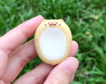 Worry Stone Cute Cat Artisan Fidget | Handmade Resin Comfort Stone | Pocket Pal Keepsake for Anxiety Relief | Custom Cat Stress Relief Gift