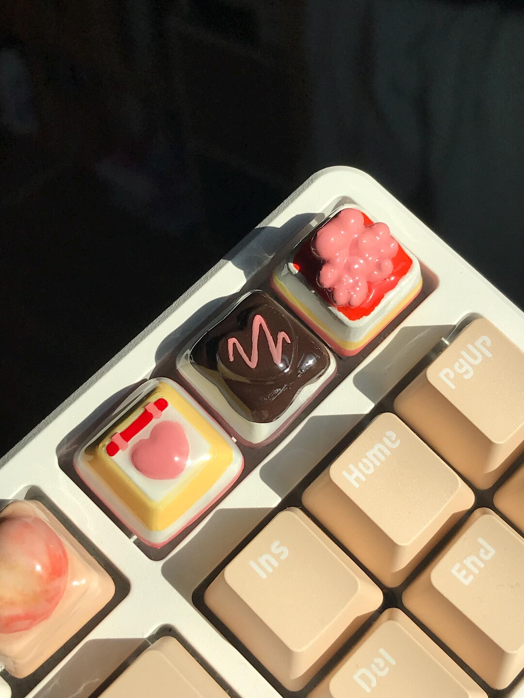 Romantic Heart Keycap Set | Handmade Resin Artisan Keycaps for ...
