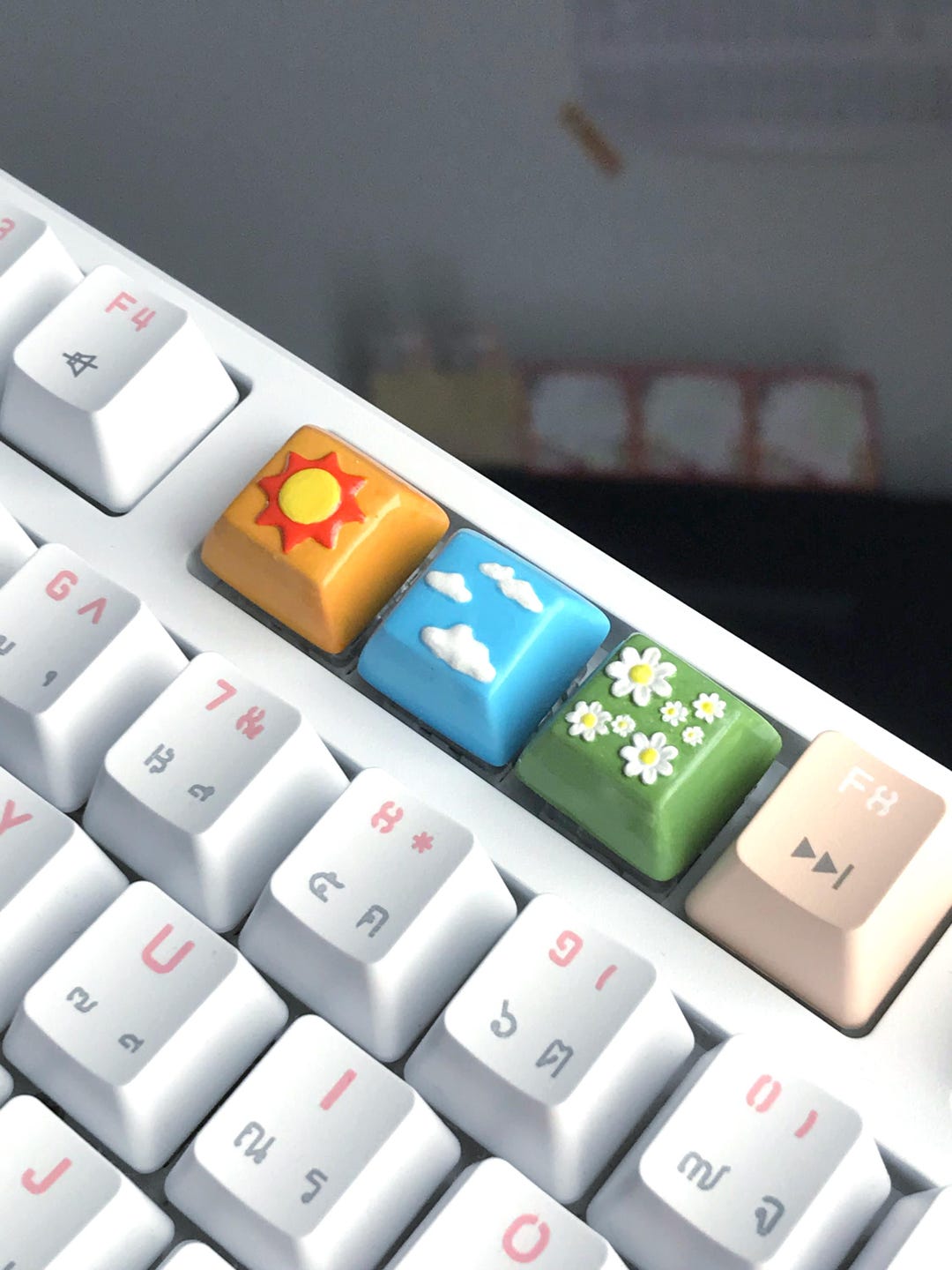 Pastel Artisan Keycap Set: Sun, Daisy, Cloud - Cherry MX - Etsy
