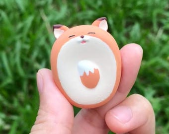 Worry Stone Happy Fox Artisan Fidget | Handmade Resin Comfort Stone | Pocket Pal Keepsake for Anxiety Relief | Cute Stress Relief Gift
