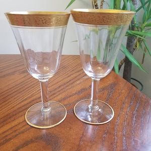 2 Tiffin Glass Rambler Rose Weingläser Strahlen Optik