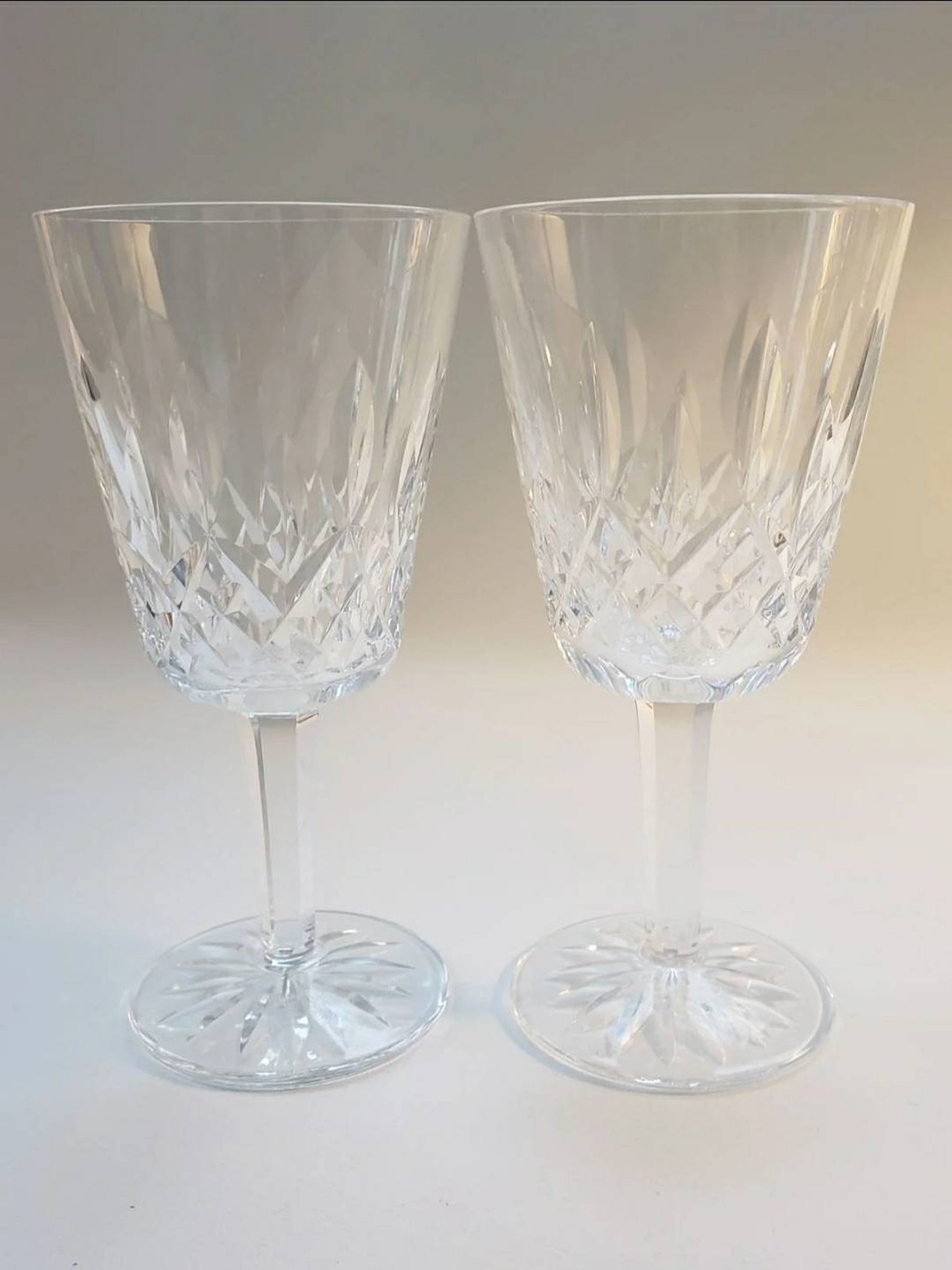 2 Waterford Crystal Lismore Wine Glasses Etsy