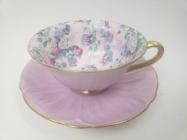 Shelley Porcelain Oleander Pink Chintz Teacup and Saucer Etsy