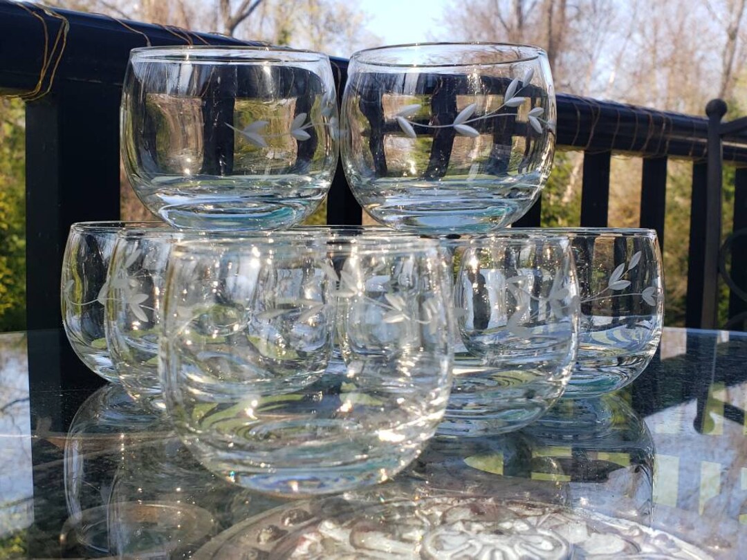 8 Princess House Heritage Crystal Roly Poly Glasses Etsy