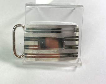 Men's Brooks Brothers Rhodium Plated Sterling Silver Engravable Belt Buckle
