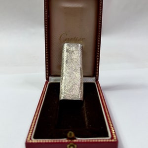 Vintage Silver Cartier Paris Lighter 2.75in x 1in x 12mm In Original Box C72019