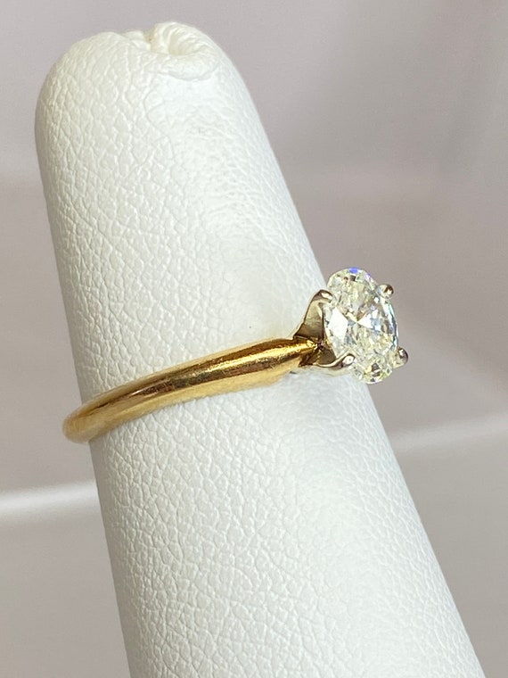 14K Gold 1/2 Carat Natural Diamond Oval Cut Solit… - image 10