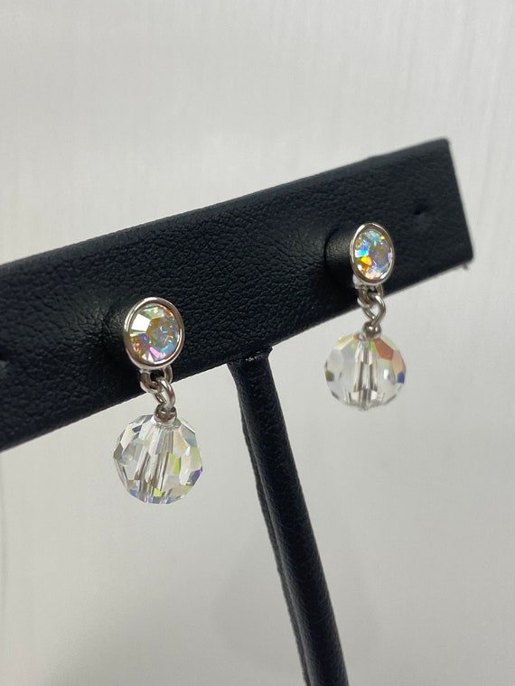 14K Yellow White Gold Swarovski Rainbow Crystal D… - image 5