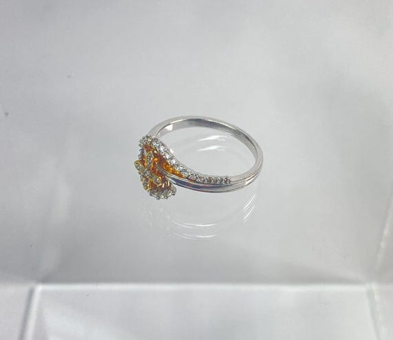 Sterling Silver Hypoallergenic Gold Cross Ring with Crystal Accent Size 10 View 5