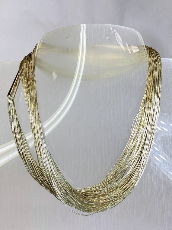 Sterling Silver 28" Multi-Strand Thick Liquid Sil… - image 1