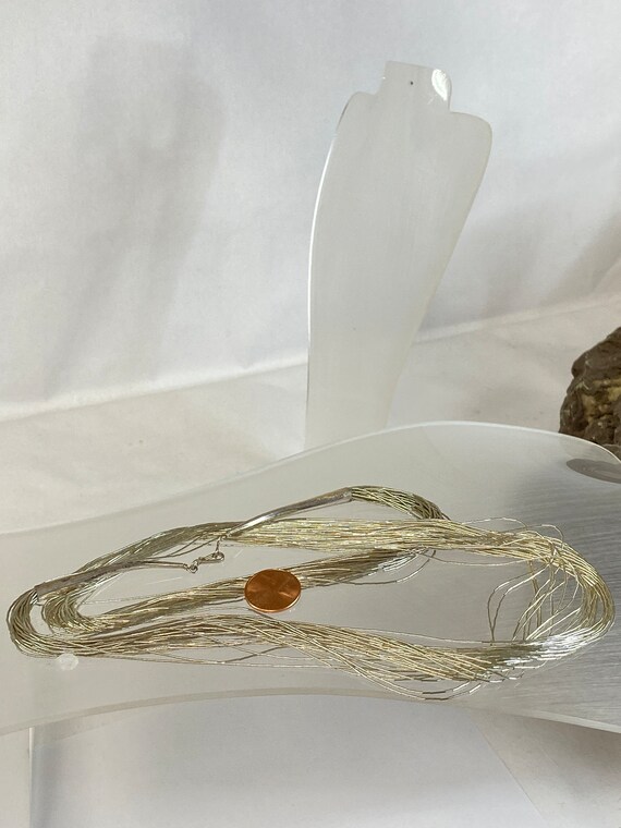 Sterling Silver 28" Multi-Strand Thick Liquid Sil… - image 5