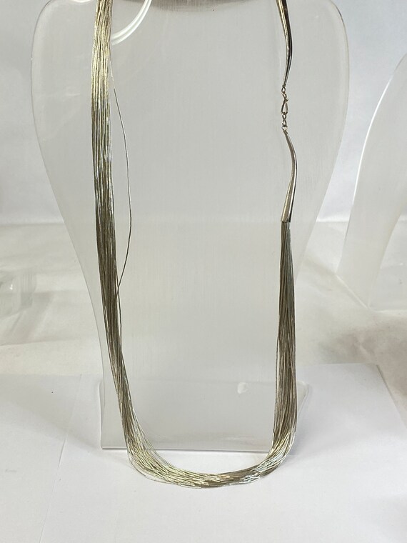 Sterling Silver 28" Multi-Strand Thick Liquid Sil… - image 3