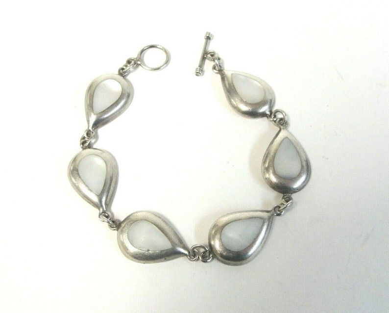 Sterling Silver 7.5 Mother of Pearl Bracelet 28.9g