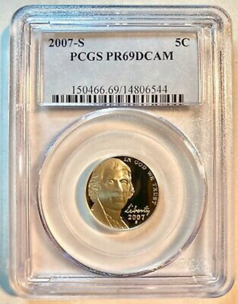 420 PCGS PR69 DCAM*** 2007-S Jefferson 5c Nickel