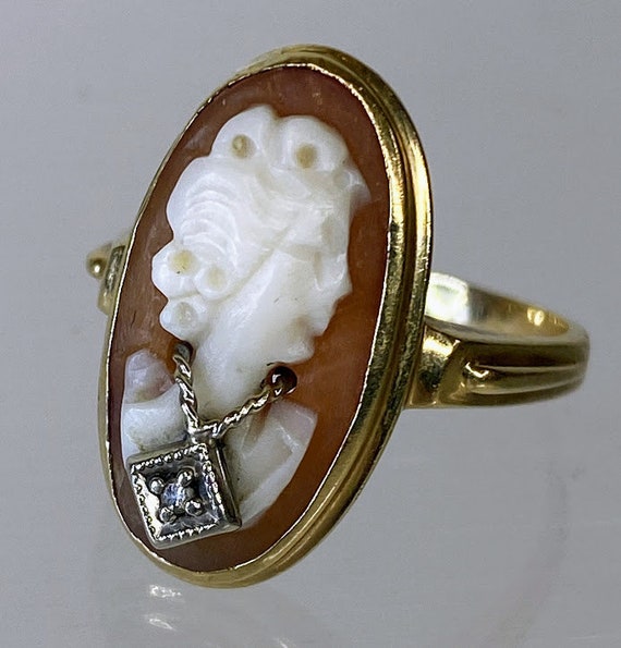Antique 10K Yellow Gold Victorian Cameo Wearing D… - image 10