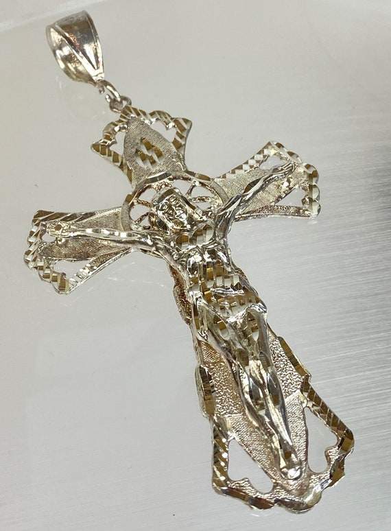 Massive Solid Sterling Silver Catholic Crucifix Cr