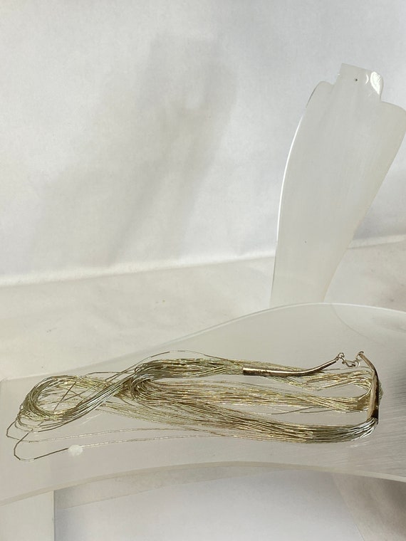 Sterling Silver 28" Multi-Strand Thick Liquid Sil… - image 4