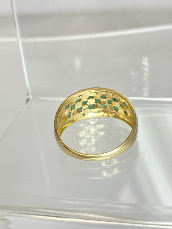 Vintage 14K Yellow Gold Emerald & Diamond Wedding… - image 10