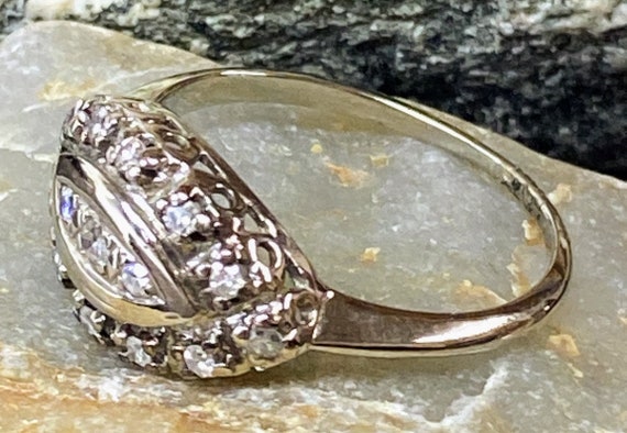 Mystical 14K White Gold 1/3 Carat Diamond Crested… - image 7