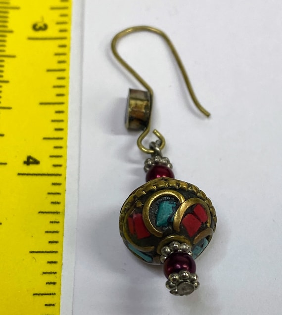 Native American Mosaic Inlay Multi-Color 2" Dangl… - image 9