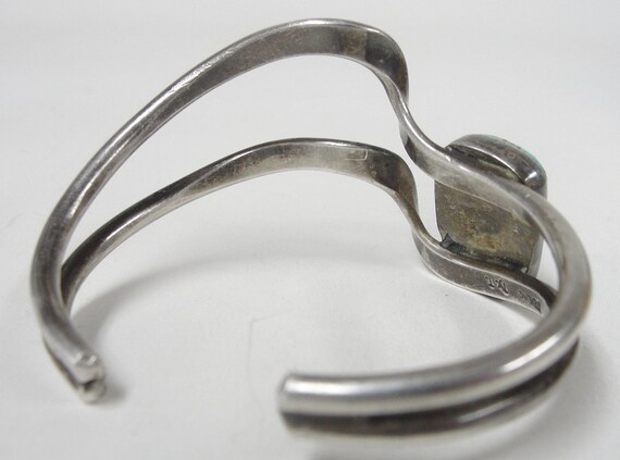 Womens Natural Turquoise Cabochon Cuff Signed Ty.… - image 3