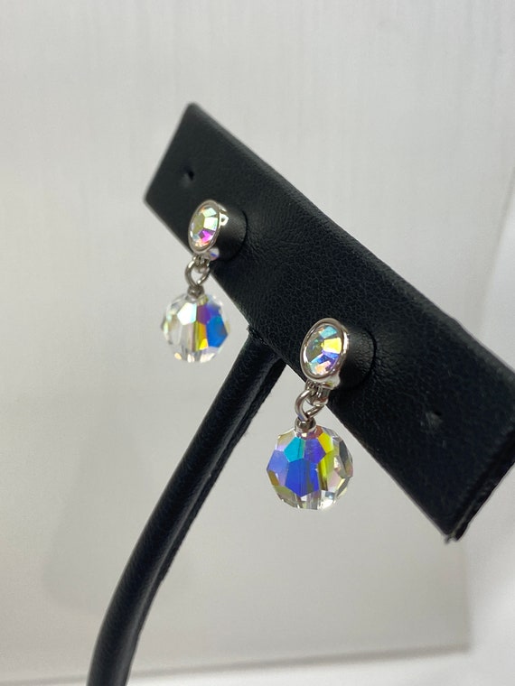 14K Yellow White Gold Swarovski Rainbow Crystal D… - image 4