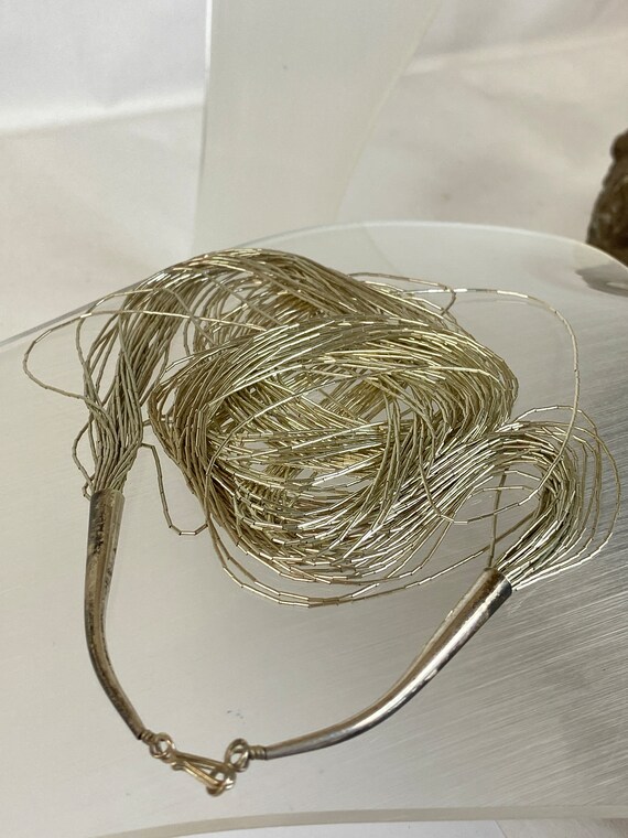 Sterling Silver 28" Multi-Strand Thick Liquid Sil… - image 6